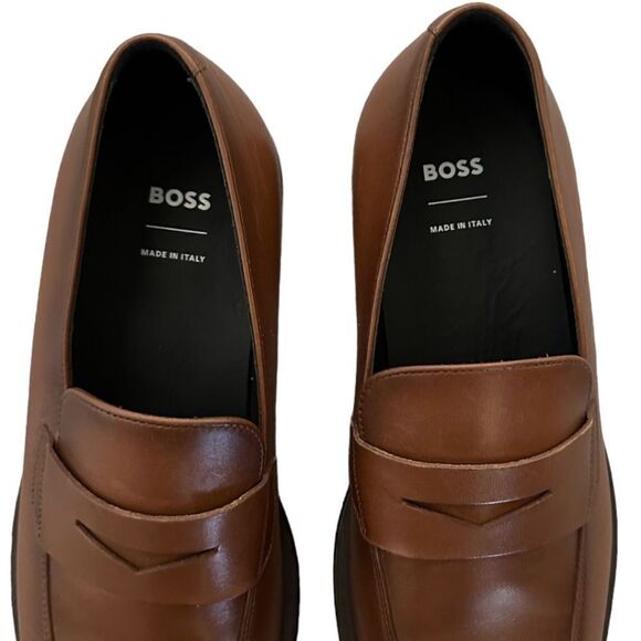 BOSS Derreck Penny Loafer in Brown main image 8